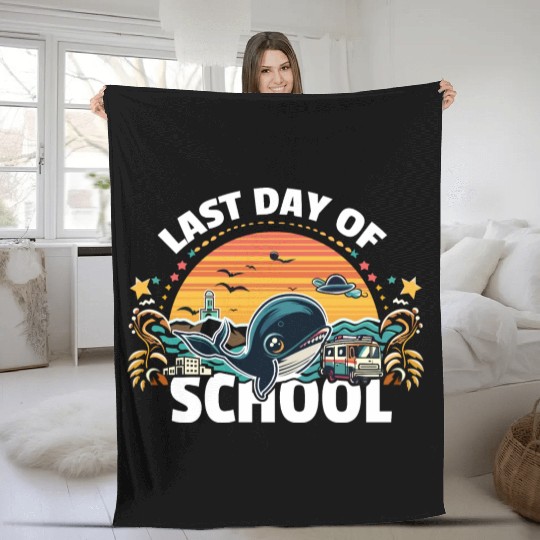 Last Day Of School Teacher Student Fleece Blankets