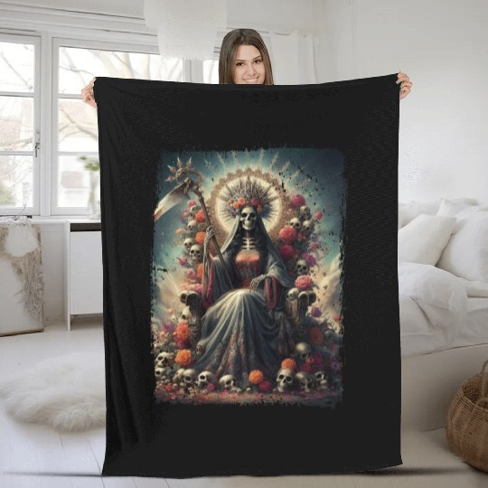La Santa Muerte Saint Death Fleece Blankets