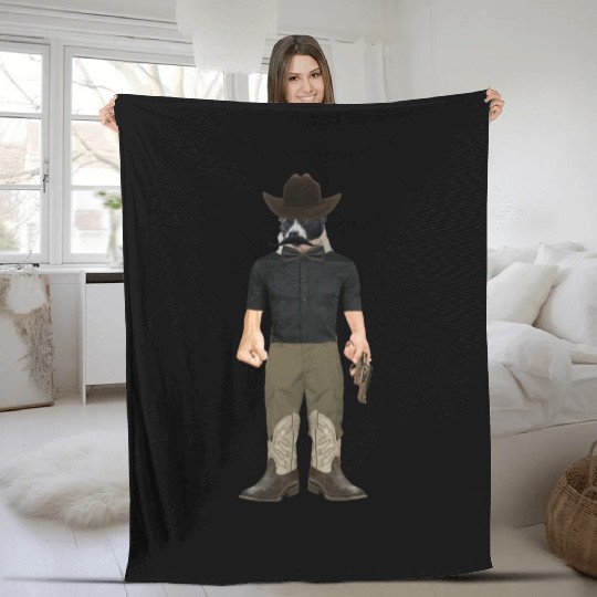 Cowboy Dog Fleece Blankets