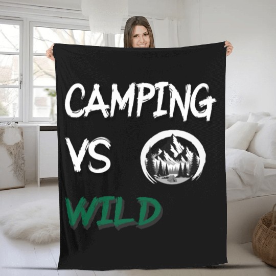 Camping vs Wild Fleece Blankets