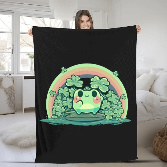 Lucky Cute Frog Fleece Blankets