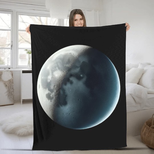 Waxing Crescent Moon Fleece Blankets