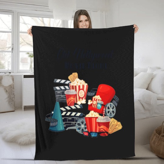 Popcorn Vintage Movie Night Fleece Blankets