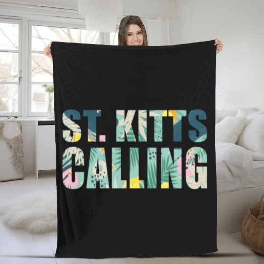 St. Kitts Calling Tropical Vibes Souvenir Fleece Blankets