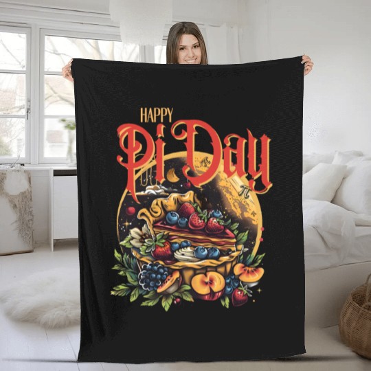 Happy pi Day pie cake math lover Fleece Blankets