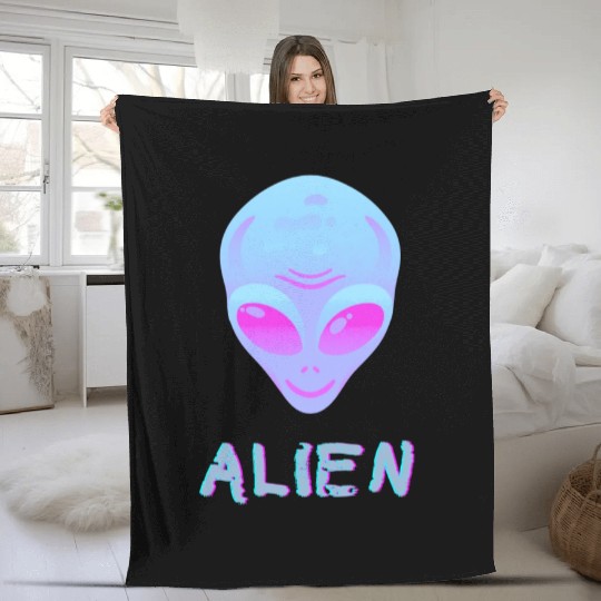 Neon Alien Fleece Blankets