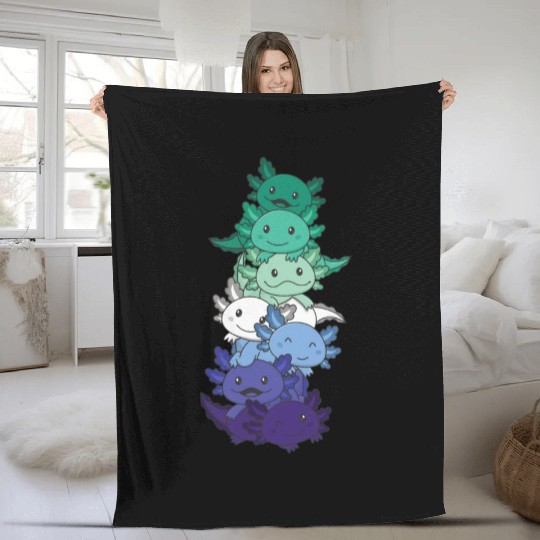 Gay Flag Gay Pride Lgbtq Axolotl Fleece Blankets