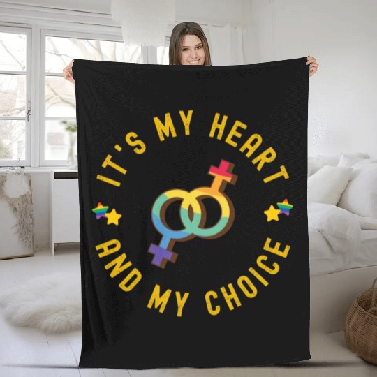 Cute Lesbian Pride Month Celebration Party Fleece Blankets
