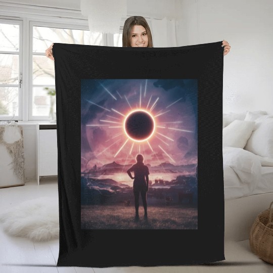 Solar Eclipse 2024 Naturally Phenomenal Fleece Blankets