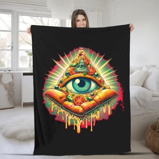 Pizza Illuminati Confirmed - We see you too ! Fleece Blankets
