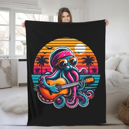 The Musical Octopus Fleece Blankets
