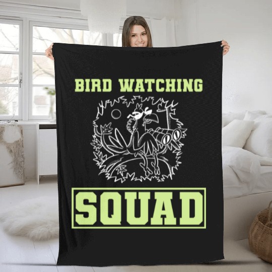 Funny Bird Watcher Ornithologist Fleece Blankets