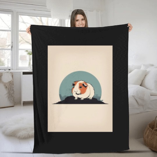 Guinea Pig 4 - Japanese Retro Art Fleece Blankets