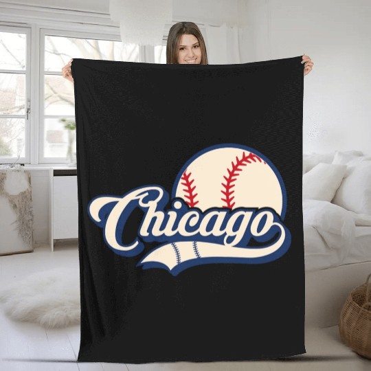 Baseball American Lover Chicago Baseball Fleece Blankets
