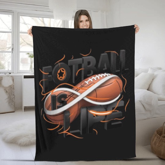 "Eternal Passion: Football is Life" Fleece Blankets