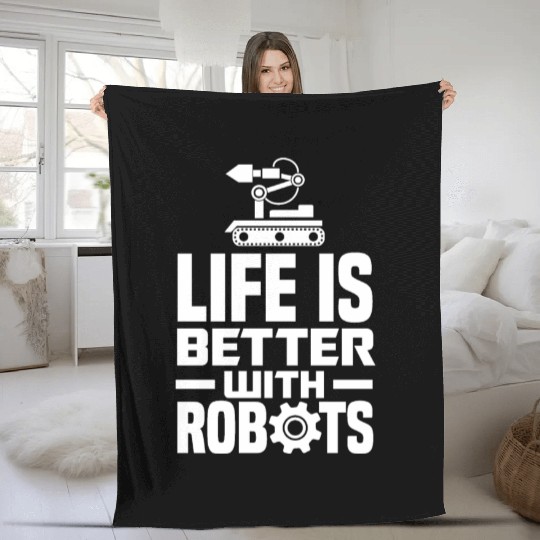 Funny Robotics Robot Engineering Programming Fleece Blankets