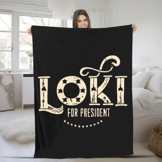 Loki For President Funny History Fleece Blankets
