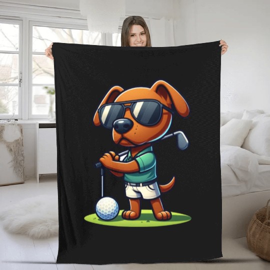 Rhodesian Ridgeback Golfer Golf Course Dog Owner Fleece Blankets