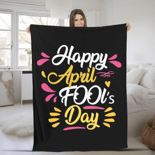 April Fools Day Celebration Design Fleece Blankets