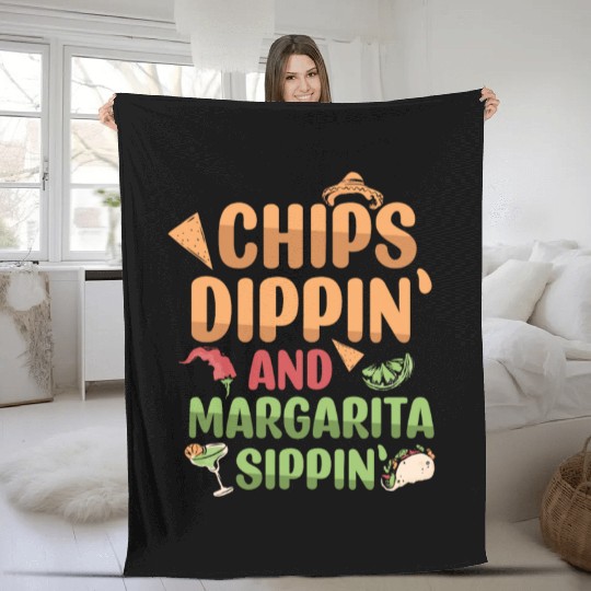 Margarita Sippin' Summer Vibes Fleece Blankets