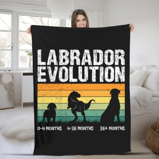 Labrador EVOLUTION Labrador Lovers Funny Fleece Blankets