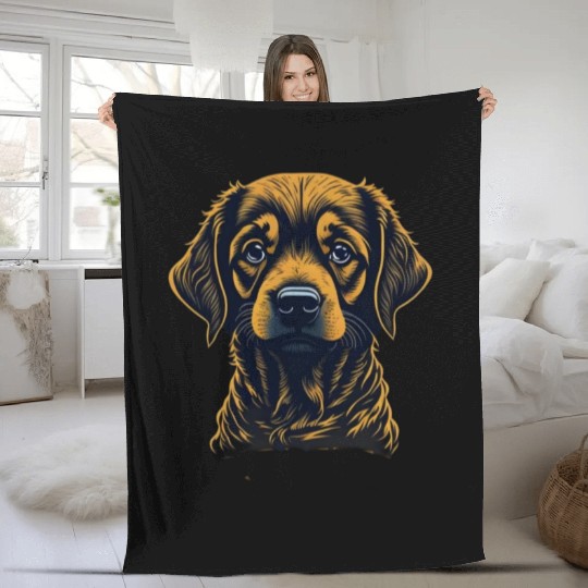 sad dog Fleece Blankets