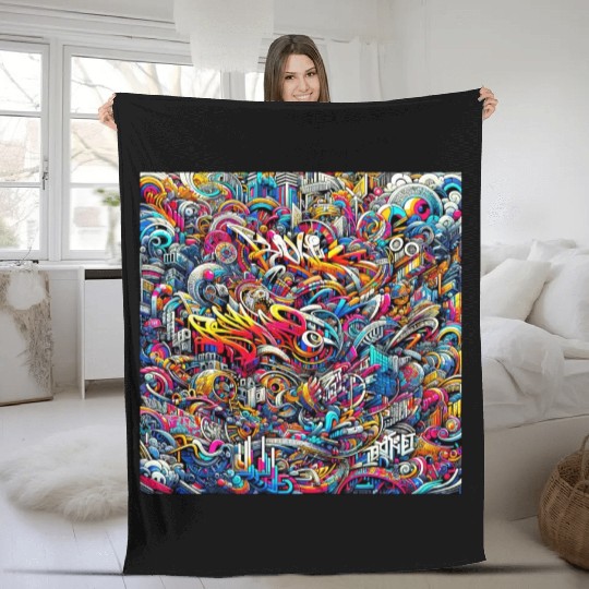Graffiti Pulse Fleece Blankets