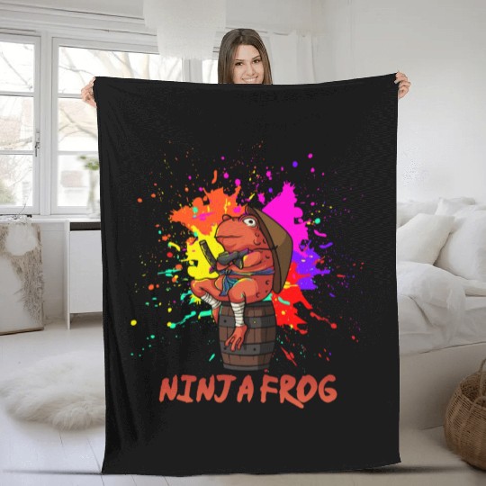 Ninja Frog Fleece Blankets