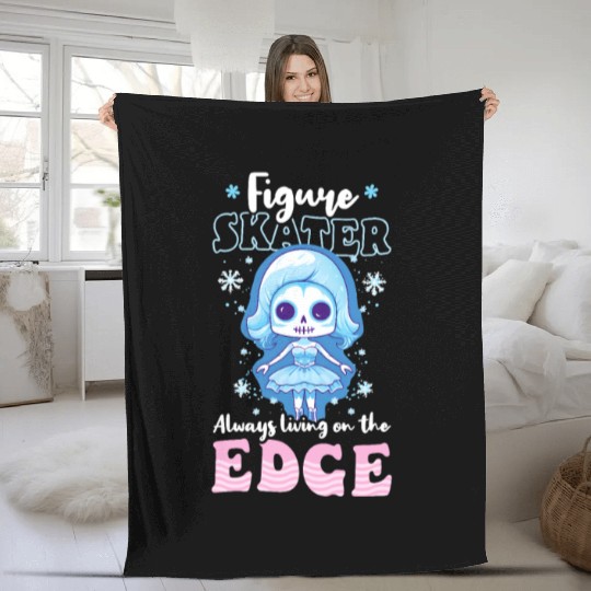 Figure Skating Living On Edge Fleece Blankets