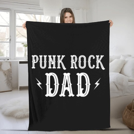 Punk Rock Dad Tattoos Punker Rocker Ska Fleece Blankets