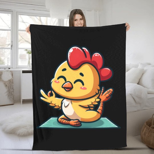 Chicken Hen Yoga Meditation Gymnastics Fleece Blankets