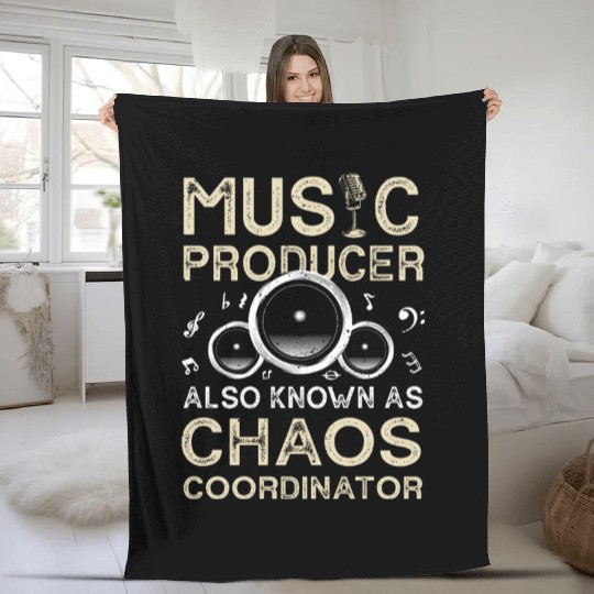 Funny Music Producer Chaos Coordinator Fleece Blankets