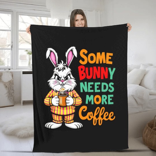 Happy Easter Bunny: Coffee Lover Gifts Fleece Blankets