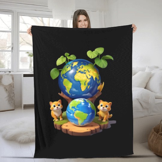 Earth Day Fleece Blankets
