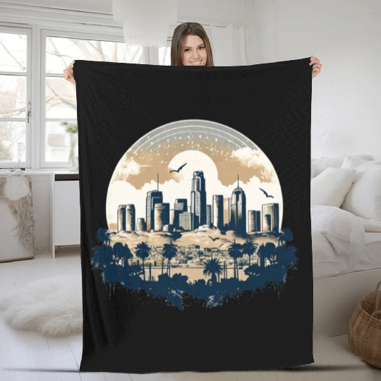 Los Angeles - City of Angels Fleece Blankets