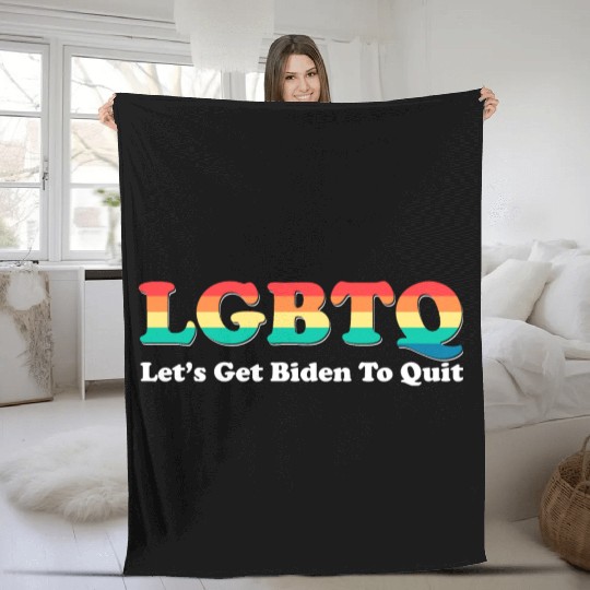 Funny LGBTQ Anti Biden - Let's Get Biden To Quite Fleece Blankets