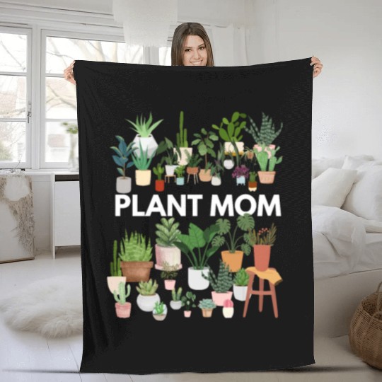 Plant Mom Fleece Blankets