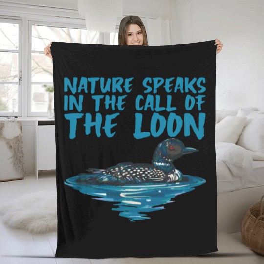 Nature Speaks In The Call Of The Loon 2 Fleece Blankets