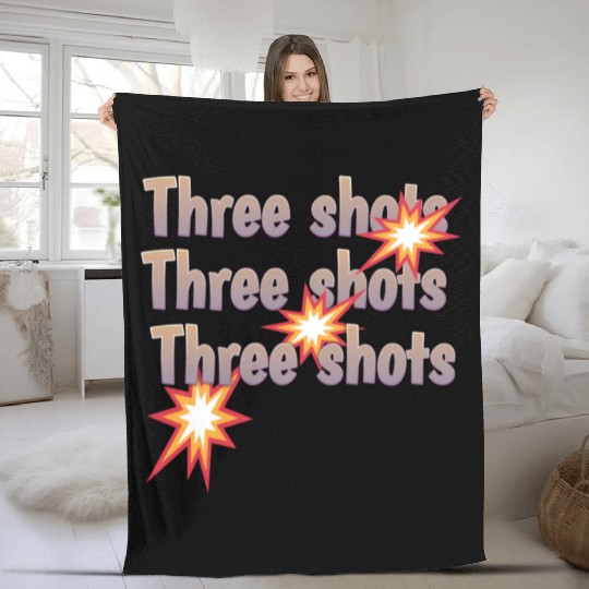 Three Shots gun Fleece Blankets