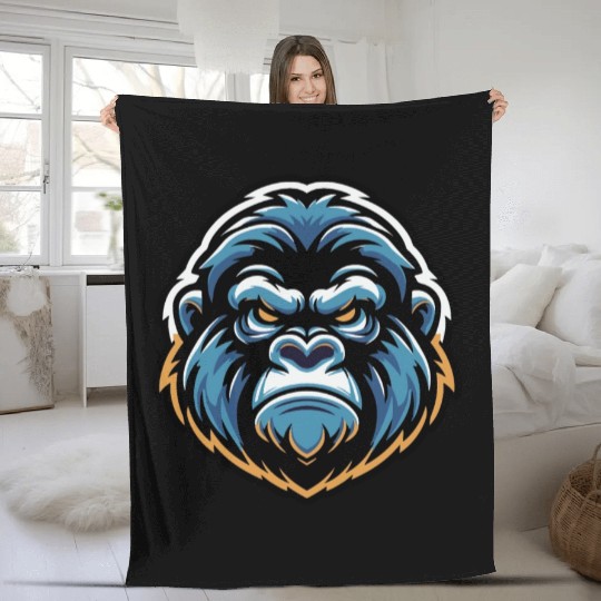 Mascot Gorilla Head Fleece Blankets