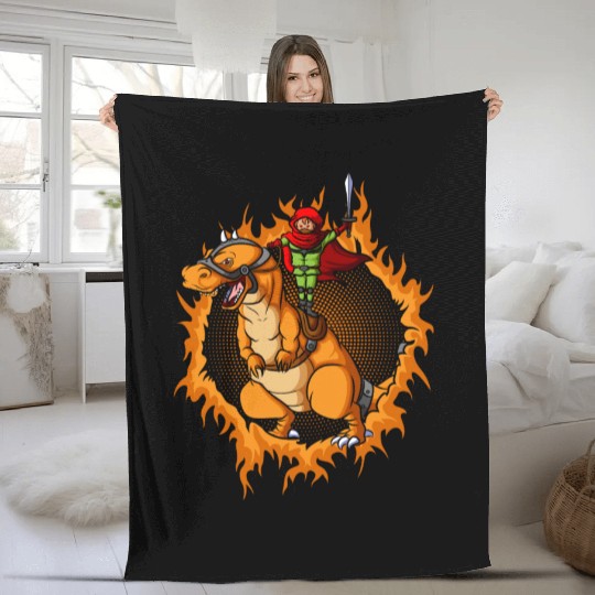 The Assassin With Tyrannosaurus Rex Fleece Blankets