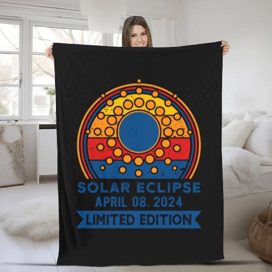 Limited Edition Solar Eclipse Total Eclipse April Fleece Blankets