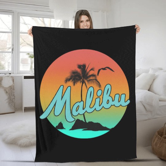 Malibu blue Fleece Blankets