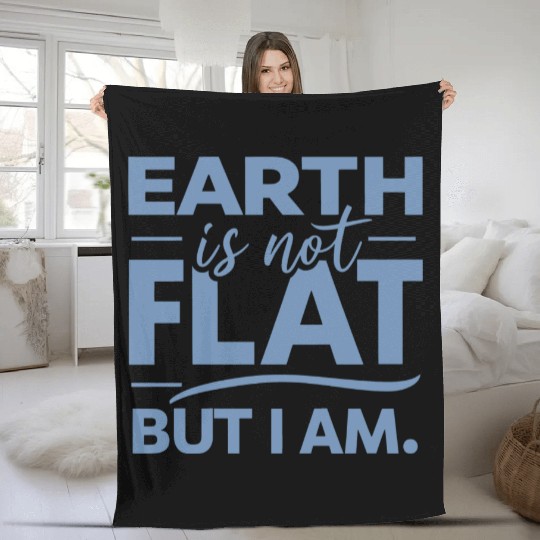 Flat Earth Satire Ironic Jokes Fleece Blankets