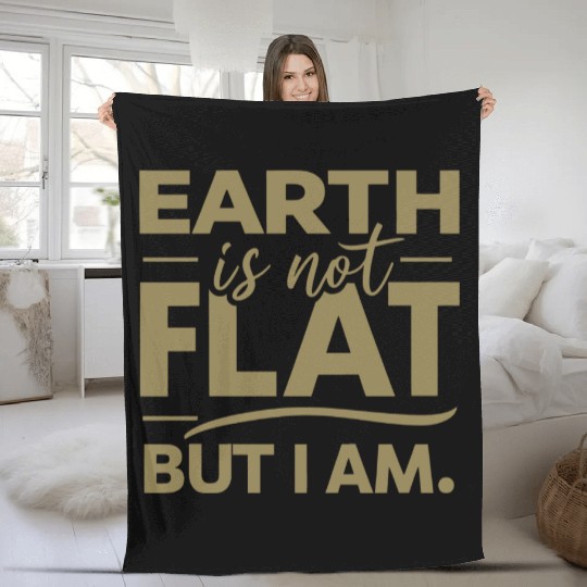 Flat Earth Satire Ironic Jokes Fleece Blankets