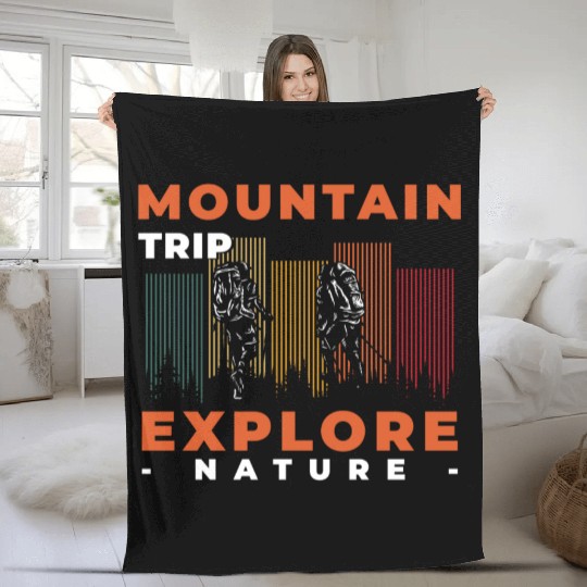 Mountaineering Nature Lover Trekking Alps Fleece Blankets