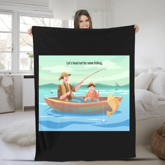 Fishing Adventure Design Fleece Blankets