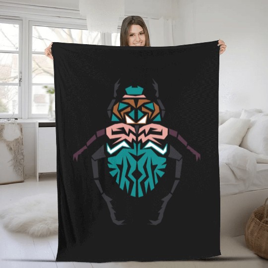 Unique Beetle Insect Vector Colorful Shape Fleece Blankets