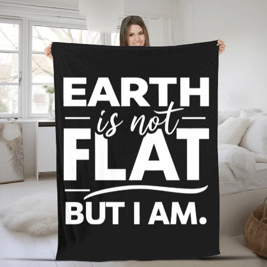 Flat Earth Satire Ironic Jokes Fleece Blankets