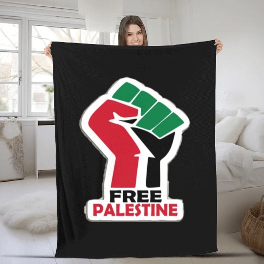 Bold Pro-Palestine Fist Design free Palestine free Fleece Blankets